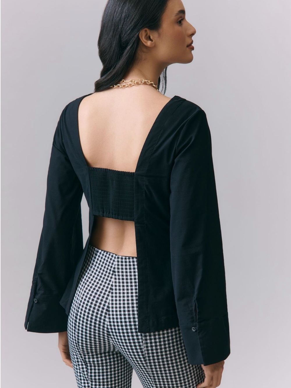 NWT Open-Back Bell Sleeve Top